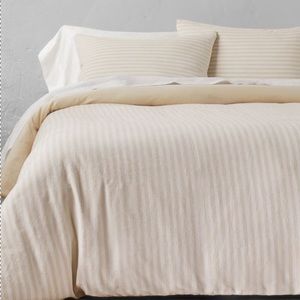 CASALUNA Heavyweight Linen Blend Stripe Duvet & Pillow Sham Set